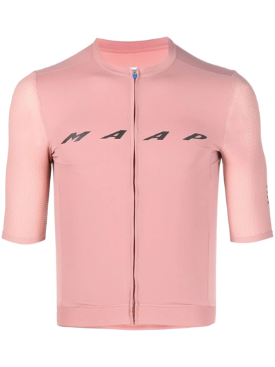 Maap Logo-print Zipped Cycling Waistcoat In Pink
