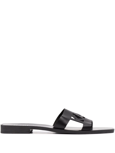 Karl Lagerfeld Cut Out-detail Open Toe Sandals In Schwarz