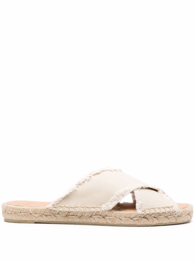 Castaã±er Crossover-strap Flat Espadrilles In White