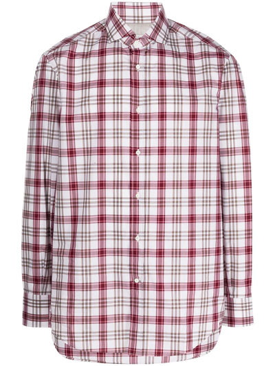 Brunello Cucinelli Checked Long-sleeve Shirt In Rot