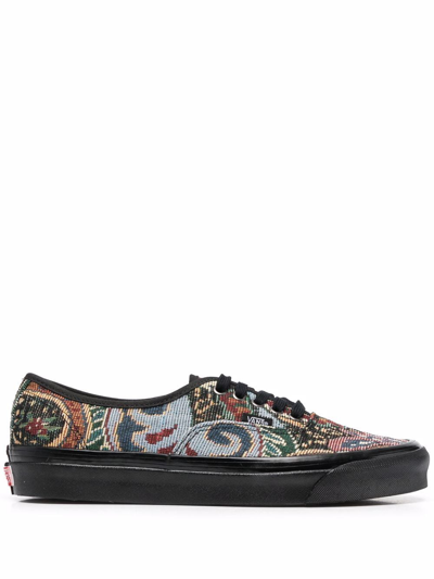 Vans Embroidered-jacquard Low-top Sneakers In Schwarz