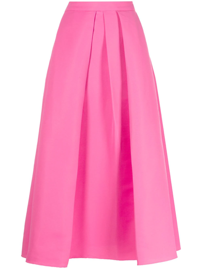 Sachin & Babi Leighton Flared Pleated Midi-skirt In Pink