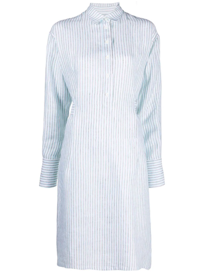 Malo Stripe-pattern Shirt Dress In Neutrals