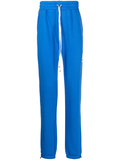 Amiri Logo-print Cotton Track Pants In Blau