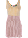 Andersson Bell Colour-block Knitted Mini Dress In Rosa