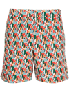 Orlebar Brown Reuleaux Mid-length Printed Swim Shorts In Summer Red