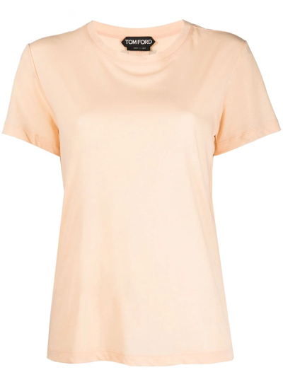 Tom Ford Short-sleeve Cotton T-shirt In Neutrals