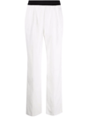 Loulou Studio Takaroa Pleated Slub Twill Straight-leg Pants In Bianco