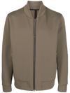 HARRIS WHARF LONDON TWO-POCKET ZIP-UP BOMBER JACKET