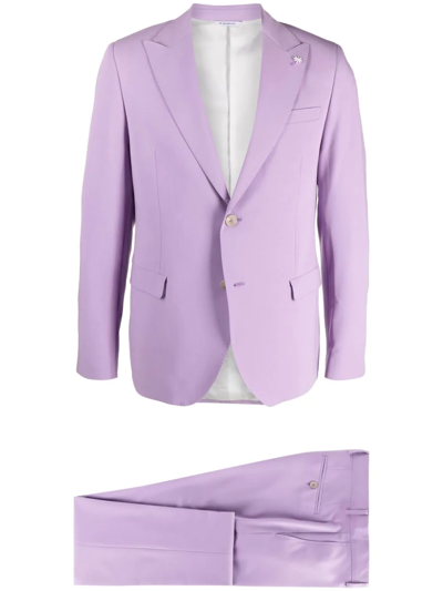 Manuel Ritz Brooch-embellihed Two-piece Suit In Violett