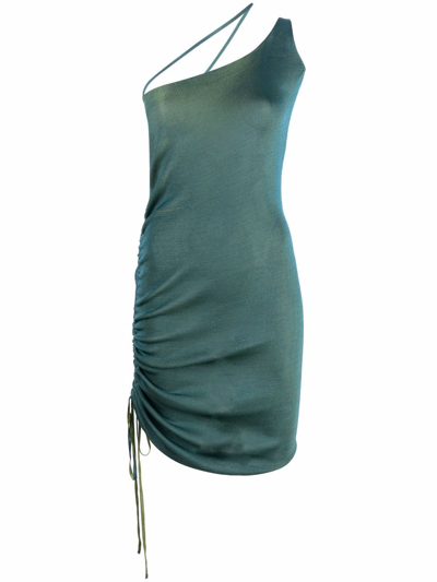 Isa Boulder Reversible Asymmetric Knitted Dress In Grün