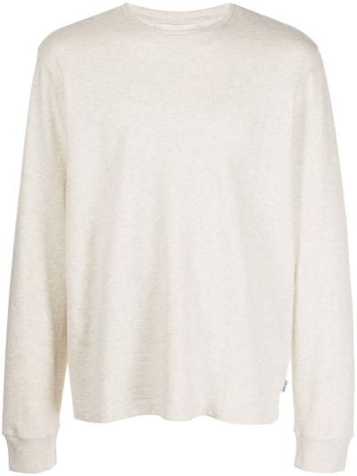 Frame Classic Fit Long Sleeve Crewneck T-shirt In Off White Multi