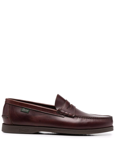 Paraboot Men Coraux Smooth Leather Penny Loafers In Brown