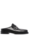 MARTINE ROSE SQUARE-TOE LEATHER LOAFERS