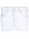 Diesel Low-rise Light-wash Shorts In Blau