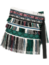 SACAI FRINGED ASYMMETRIC SHORTS