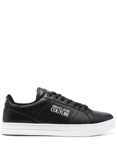 Versace Jeans Couture Logo-print Low-top Trainers In Schwarz