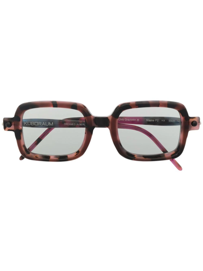 Kuboraum Two-tone Square-frame Sunglasses In Rosa