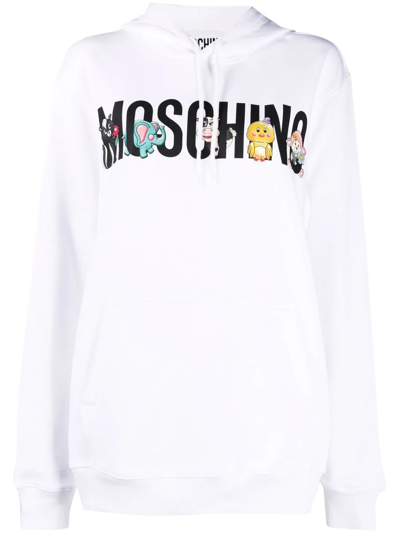Moschino Baby Animal Hoodie In White