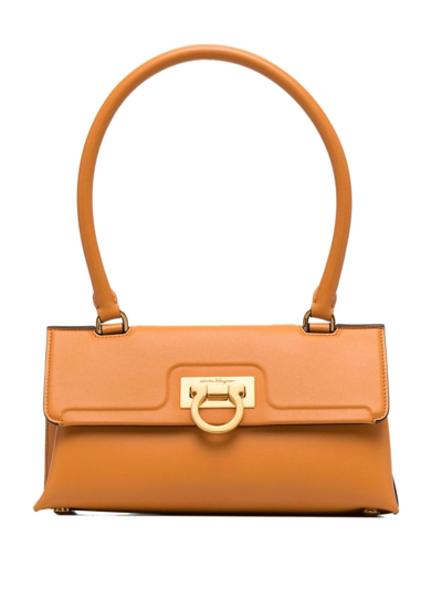 Ferragamo Trifolio Swing Shoulder Bag In Orange