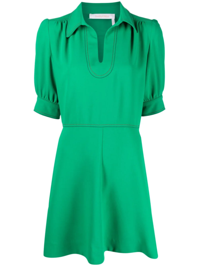 slim fit dress slacks Chloe Green Cowl Neck Satin Midi Slip Dress main image 0