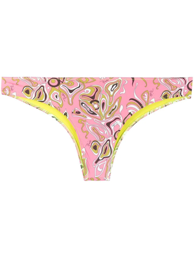 Emilio Pucci Africana Print Bikini Bottoms In Rosa