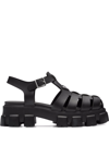 Prada Rubber Sandals In Schwarz