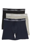 Calvin Klein 3-pack Boxer Briefs In 0np Shr/ Gr H/ Bl