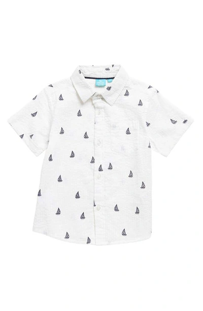 Bear Camp Kids' Little Boy's Chris Seersucker Sailboat-print Shirt In White