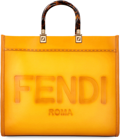 Fendi Medium Sunshine Shopper Bag In Orange