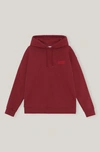 Ganni Oversized Hooded Sweatshirt Merlot Size S/m