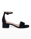 Bernardo Jalena Suede Ankle-strap Sandals In Black
