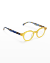 Eyebobs Tv Party Round Acetate Reader Glasses In Yellow Blue