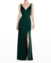 AFTER SIX DRAPED COWL-BACK SLEEVELESS GOWN