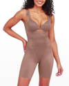 Spanx Thinstincts 2.0 Open-bust Mid-thigh Bodysuit In Cafe Au Lait