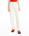 Marina Moscone High-rise Wide-leg Crepe Trousers In Pl Alabs