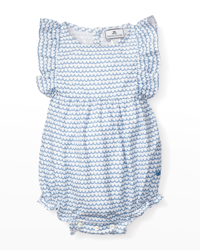 Petite Plume Kids' Girl's La Mer Bubble Ruffle Romper In Blue