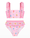 ANDY & EVAN GIRL'S TWO-PIECE RUFFLE SWIMSUIT