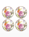 Mackenzie-childs Mackenzie Childs Flower Market Set Of 4 Enameled Steel Appetizer Plates