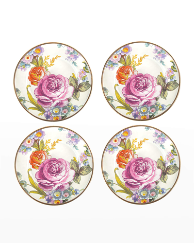 Mackenzie-childs Flower Market Canape Plates, Set Of 4 In Multi