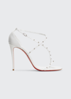 Christian Louboutin Riojana Red Sole Spike Stiletto Sandals In Biancolin Bianco