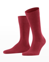 Falke Men's Family Cotton Mid-calf Socks In Scarlett