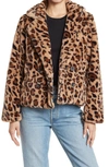 Belle & Bloom Last Call Leopard Faux Fur Jacket In Brown