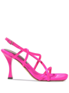 Proenza Schouler 90mm Square Padded Satin Sandals In Pink-drk