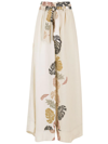 AMIR SLAMA PALM LEAF PRINT FLARED TROUSERS