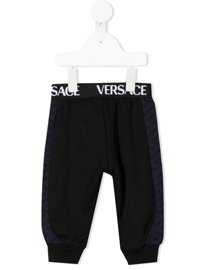 Versace Babies' Logo-waistband Sweatpants In Black