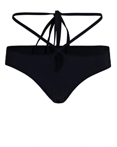 Christopher Esber Looped Tie-back Bikini Bottoms In Black