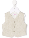 Il Gufo V-neck Button-up Waistcoat In Green