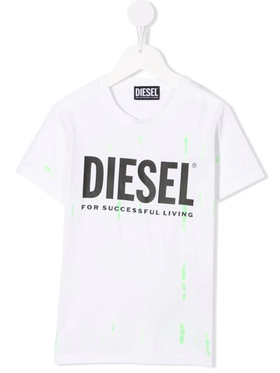 Diesel Kids' Logo-print T-shirt In White