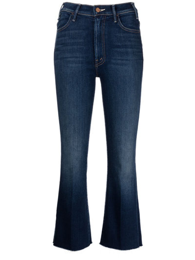 Mother High-waisted Flared Crop Jeans In Blau